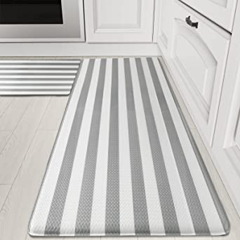 2 PCS, Waterproof & Non-Slip Kitchen Rugs, Anti-Fatigue Mats for Kitchen Floors Offices Laundries