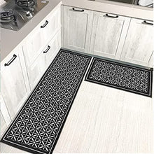 Kitchen Rugs Kitchen Mat Set of 2 Kitchen Rug Non-Slip Kitchen Rugs and Mats 47.3x17.3/31.5x17.3 Inch Floor Mat Doormat Runner Rug for Kitchen, Laundry, Living Room, Bedroom, Bathroom, Front Door