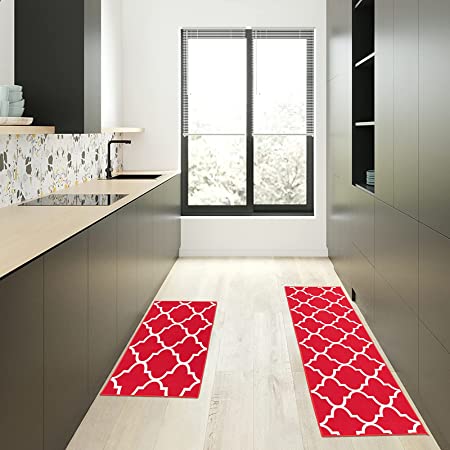 2 PCS Non-Slip Kitchen Floor Mat 20x47+20x30