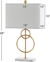 Haines  Modern Circle Marble/Metal LED Lamp Gold Leaf/White