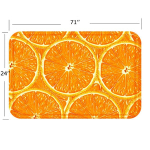 3D Orange Printed Area Rug Runner Non-Skid