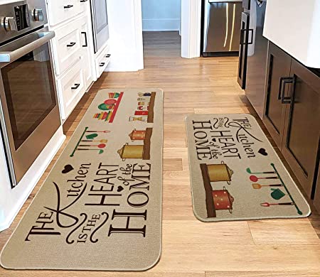 ZKZNsmart Kitchen Mats Set of 2 Non-Slip Washable Kitchen Floor Rugs w –  Modern Rugs and Decor