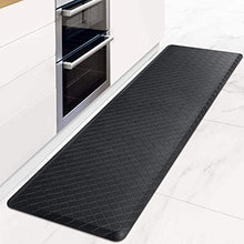 HappyTrends Kitchen Floor Mat Cushioned Anti-Fatigue Kitchen Rug,17.3"x28",Thick Waterproof Non-Slip Kitchen Mats and Rugs Heavy Duty Ergonomic Comfort Rug for Kitchen,Floor,Office,Sink,Laundry,Black