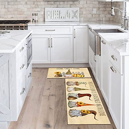 Fall Gnomes Kitchen Rug Non Slip Buffalo Plaid Kitchen Floor Mat Cushi –  Discounted-Rugs