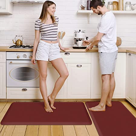 HappyTrends 2 PCS Kitchen Mat Cushioned Anti-Fatigue Floor Mat, Heavy –  Modern Rugs and Decor