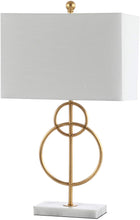 Haines  Modern Circle Marble/Metal LED Lamp Gold Leaf/White