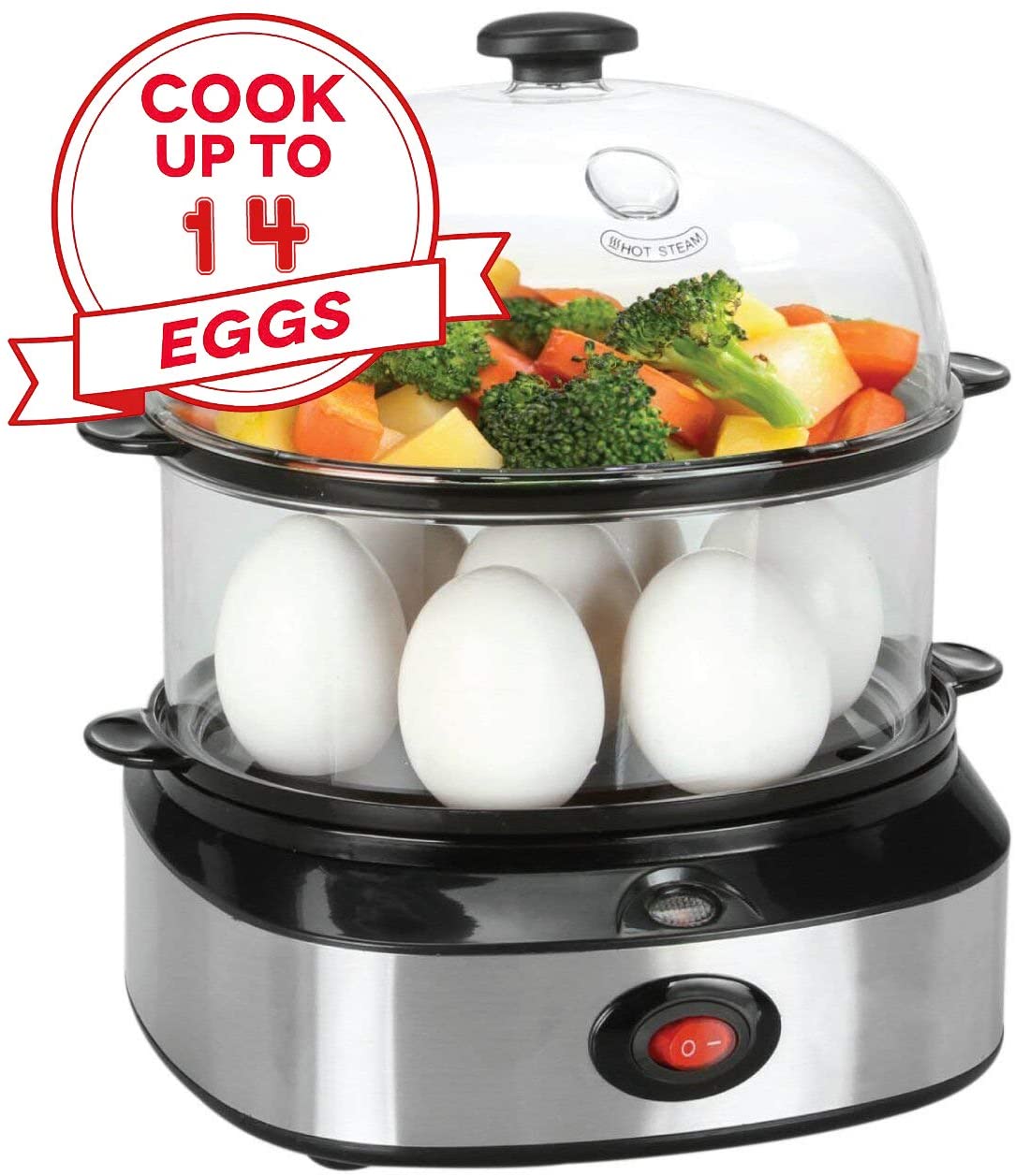 Rapid egg cooker, electric egg cooker for poached, poached, scrambled or  fried eggs with automatic shut