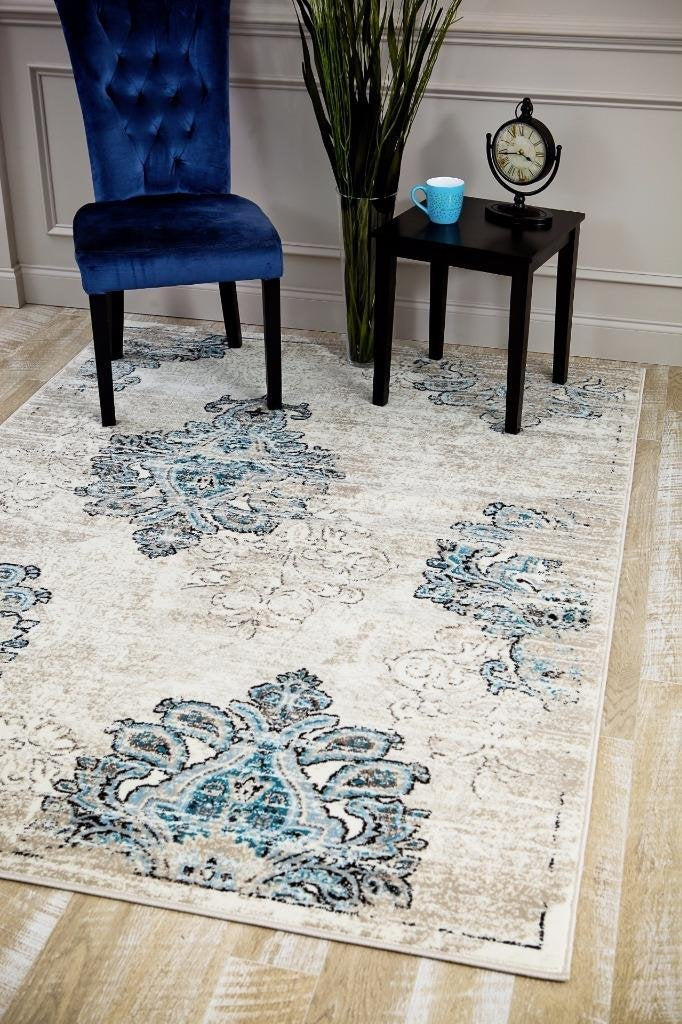 Persian Distressed Cream Blue Area Rugs – Modern Rugs and Decor