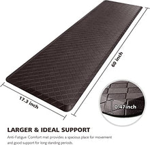 HappyTrends Kitchen Floor Mat Cushioned Anti-Fatigue Kitchen Rug,17.3"x28",Thick Waterproof Non-Slip Kitchen Mats and Rugs Heavy Duty Ergonomic Comfort Rug for Kitchen,Floor,Office,Sink,Laundry,Black
