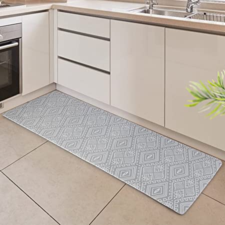 HiTik Kitchen Mats Rug Anti Fatigue(44X120cmX10mm),Ergonomic Cushioned Floor Rug Standing Mat Area Thick PVC Waterproof, Non-Slip, Oil Resistant Floor Mats for Kitchen, Office