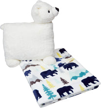 Kids Bear Buddies Bedding Nap Set with Bear Pillow and Fleece Throw Blanket