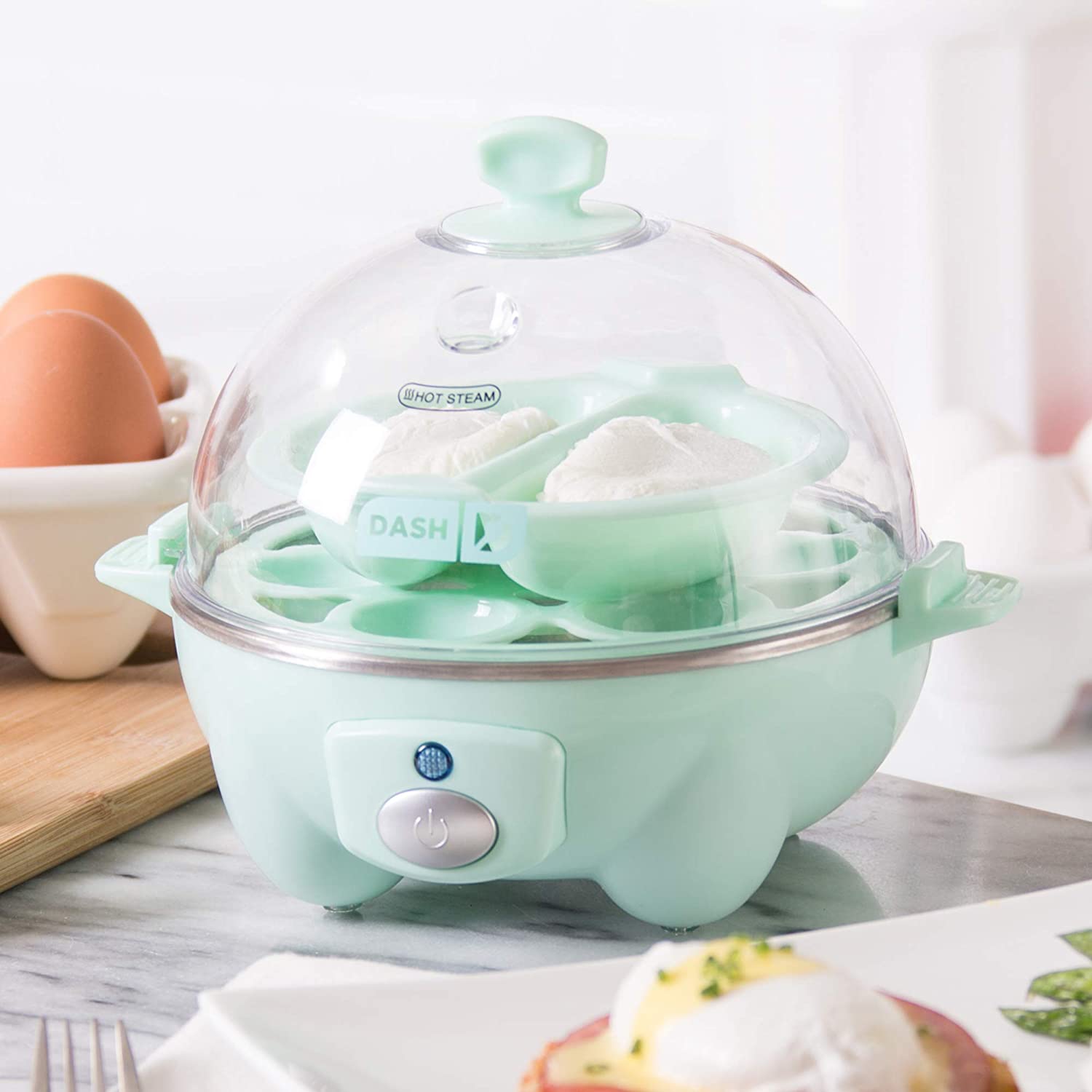 Egg Cooker for Hard Boiled Poached Scrambled Omelets Auto Shut Off Feature  6 Egg