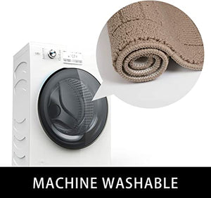 BEQHAUSE 30x18 Inch Kitchen Rug Mats, Durable Anti-Slip Absorbent Dirt-Resistant Kitchen Rug Pet Mat Machine Washable (Beige)