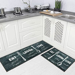 1pc Slogan Graphic Kitchen Rug, Retro Polyester Anti-slip Kitchen Mat For  Kitchen