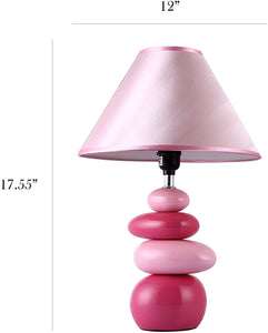 18 inch Pink Rock Design Ceramic Table Lamp