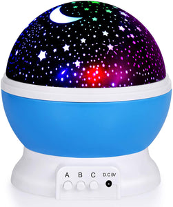 for Kids, Moon Star Projector - 4 LED Bulbs 8 Light Color Changing with USB Cable