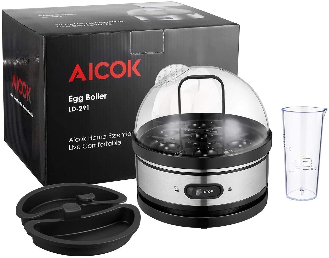 Electric Rapid Stainless Steel 7 Egg cooker Auto Shut Off – Modern