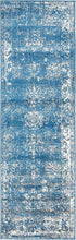 Vintage Distressed Bordered Blue Area Rugs