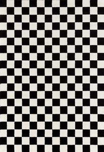 Checkered Black and White Area Rug