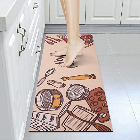 Set of 2- Cushioned Anti Fatigue Kitchen Mat 17 in 2023