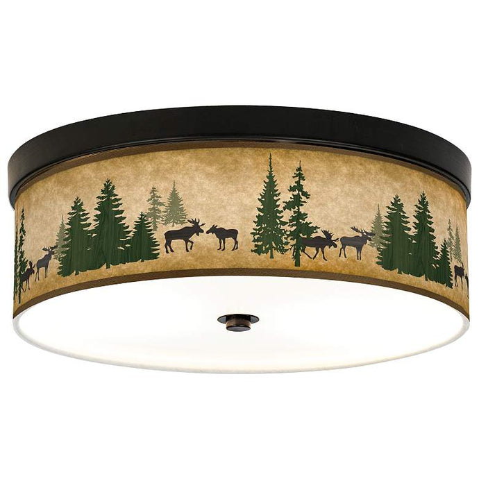 Moose Lodge Giclee Energy Efficient Bronze Ceiling Light