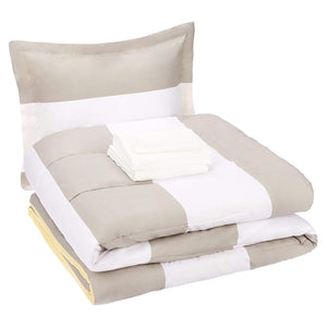 5-Piece Light-Weight Microfiber Bed-In-A-Bag Comforter Bedding Set