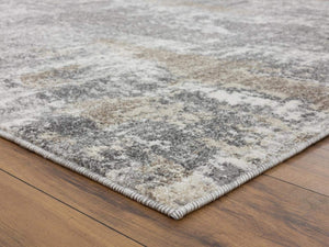 Euston Collection Grey Abstract Soft Area Rug