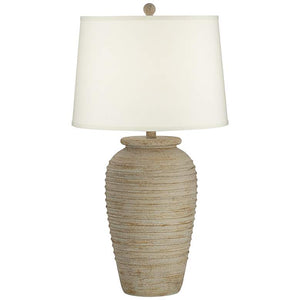 Austin Sand Toned Ridged Southwest Rustic Jug Table Lamp