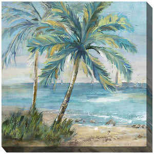 Coastal Palm 1 24" Square Outdoor Canvas Wall Art