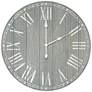 Dempsey Dark Gray Wash Wood 23" Round Wall Clock