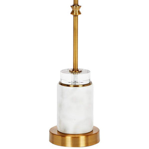 Ana White Marble and Gold Metal Round Buffet Table Lamp