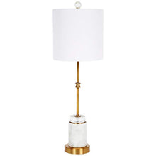 Ana White Marble and Gold Metal Round Buffet Table Lamp