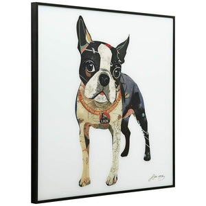 Boston Terrier 2 24" Square Reverse Printed Glass Wall Art