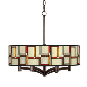 Modern Squares Ava 6-Light Bronze Pendant Chandelier