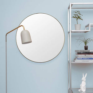 Yoka Silver and Gold Painted 24" Round Wall Mirror