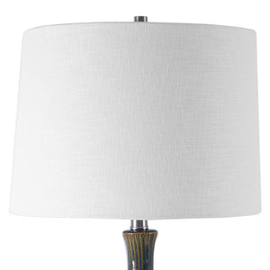 Eichler Cream Blue and Brown Ceramic Table Lamp