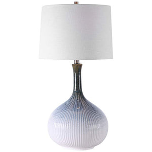 Eichler Cream Blue and Brown Ceramic Table Lamp