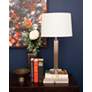 Sauline Brushed Nickel Column Table Lamp