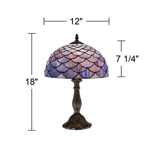 Blue Shell Tiffany Style High Accent Table Lamp