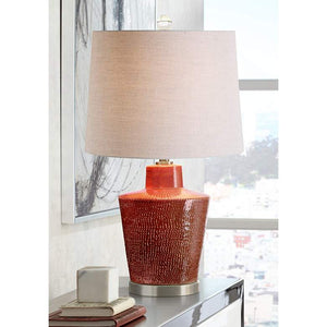 Cornell Brick Red Ceramic Jug Table Lamp