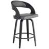 Shelly 25 3/4" Gray Faux Leather Swivel Counter Stool