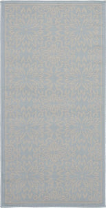 Transitional Floral Ivory/Light Blue Area Rug