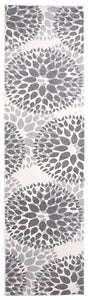 Floral Gray/Grey Off-white Area Rug