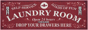 Laundry Collection Runner Non-Skid Rug, Red