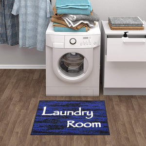 Laundry Collection Area Rug, Blue Striped