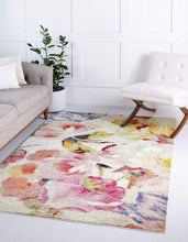 Modern Floral Ivory Multi-color Area Rugs