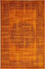 Modern Traditional Vintage Distressed Terracotta Soft Area Rug
