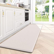 Kitchen Mat Cushioned Anti Fatigue Comfort Mat, Non-Slip Memory Foam Kitchen Mats for Floor, Waterproof Kitchen Rugs for Sink, 17x47 Inch, Wheat