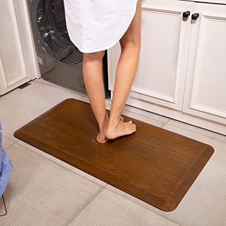 Distressed Traditional Vintage Design Anti Fatigue Standing Mat Gray Kitchen  Floor Mats Machine Washable Non-slip Kitchen Rug 