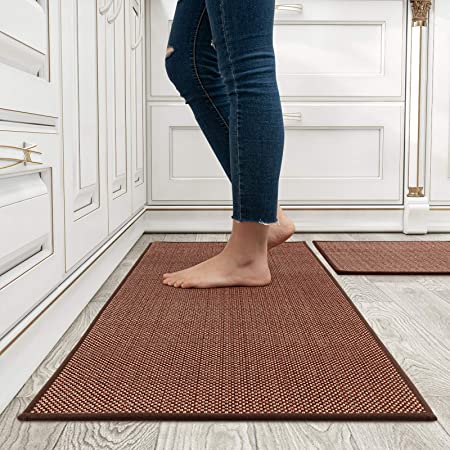 2023 LV02 Rectangle Anti-slip Kitchen Room Floor Mat Flannel Carpet Rug